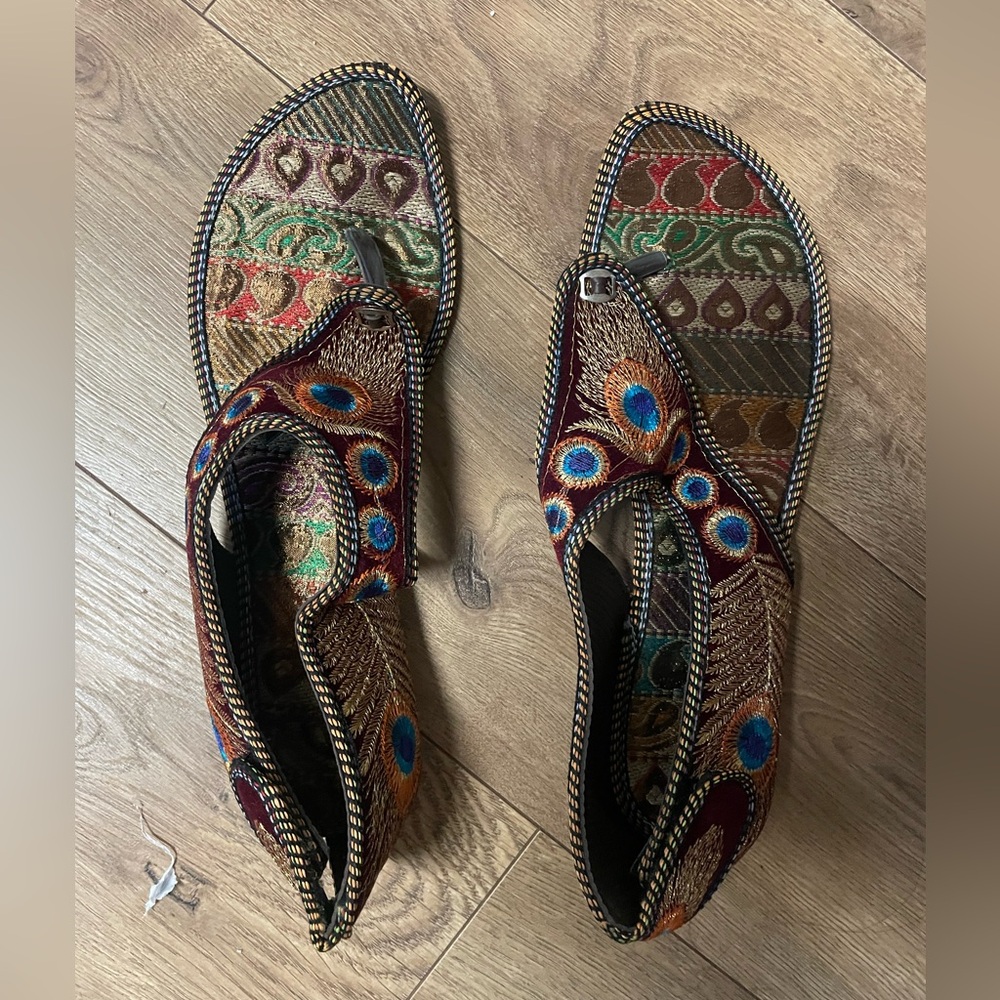 Embroidered sandals from India